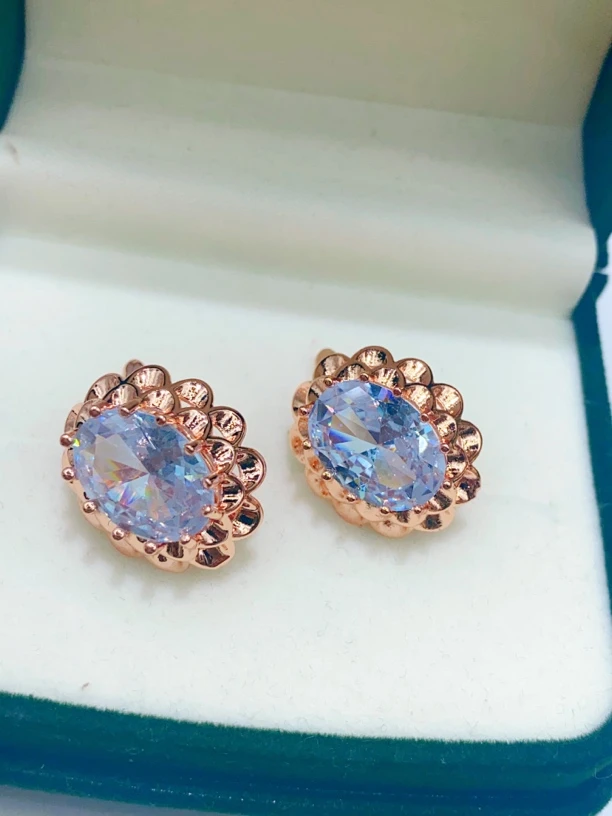 合金玻璃耳饰 白色qiqak时尚精致奢华耳环蓝色耳扣妈妈款5号货款