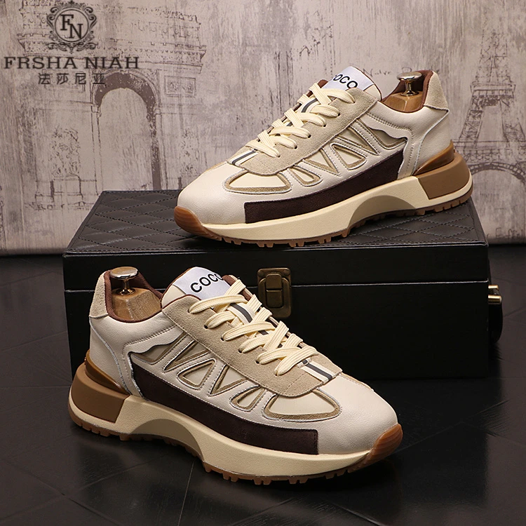 法莎尼亚男款厚底老爹鞋新品运动休闲鞋潮流百搭拼接舒适透气板鞋