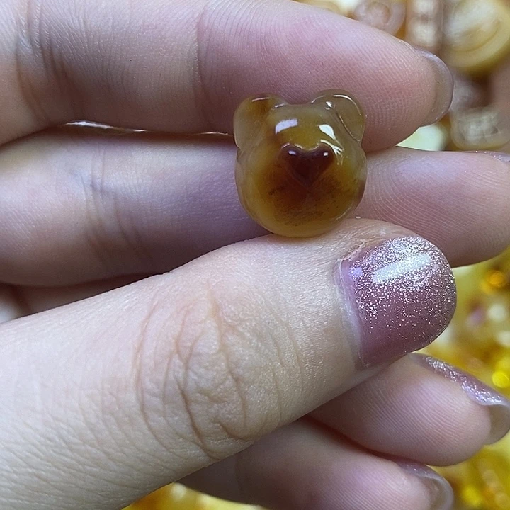 吊坠橄榄核小熊头