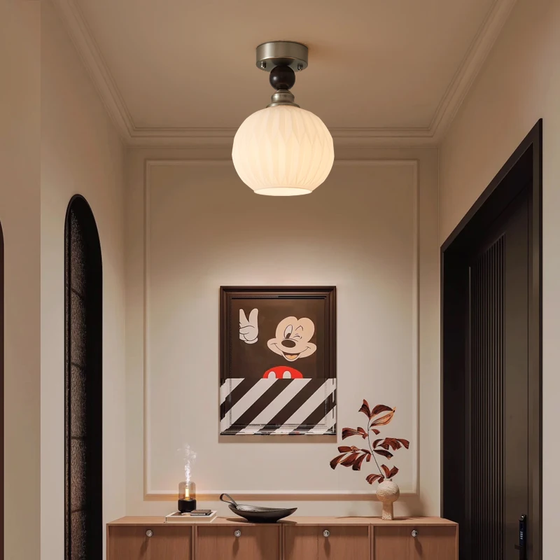 法式中古风过道灯创意高档玻璃走廊灯氛围感网红家用入户门玄关灯