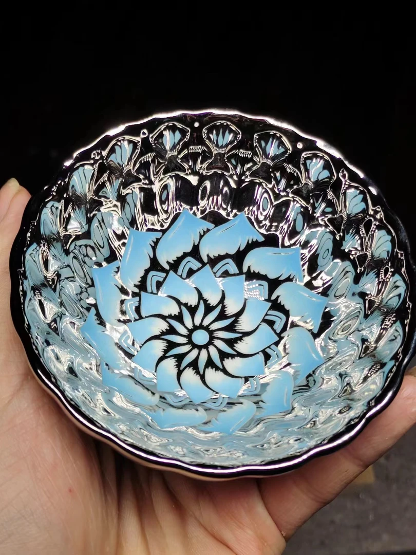 【闪购链接】家用主人杯蓝色蓝莲花杯