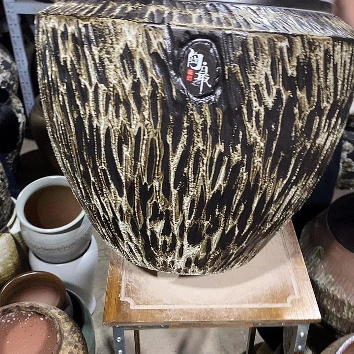 花盆紫砂口32高度36黑数8888