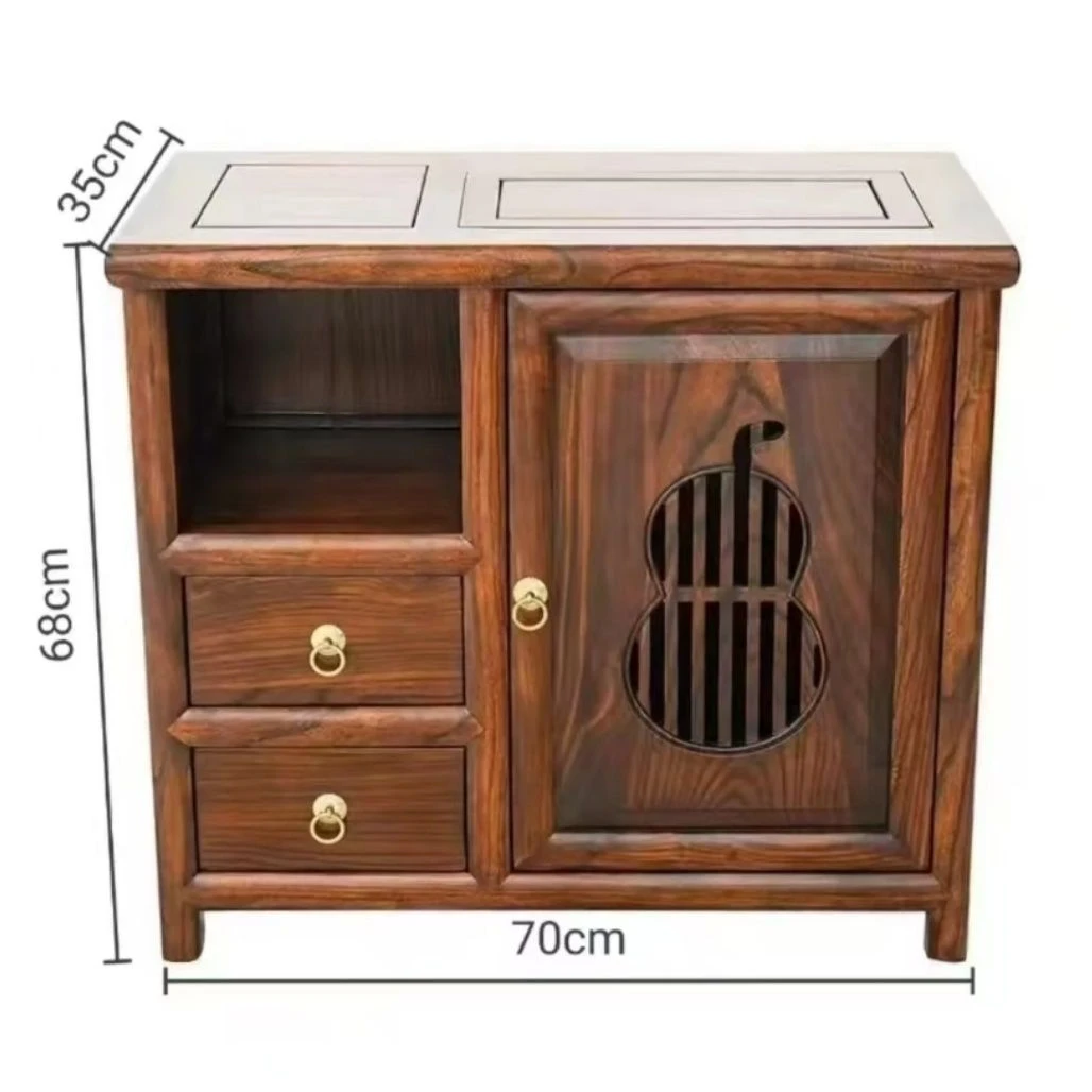 茶台收纳柜茶水柜实木餐边柜客厅一体新中式家用全自动茶柜置物架