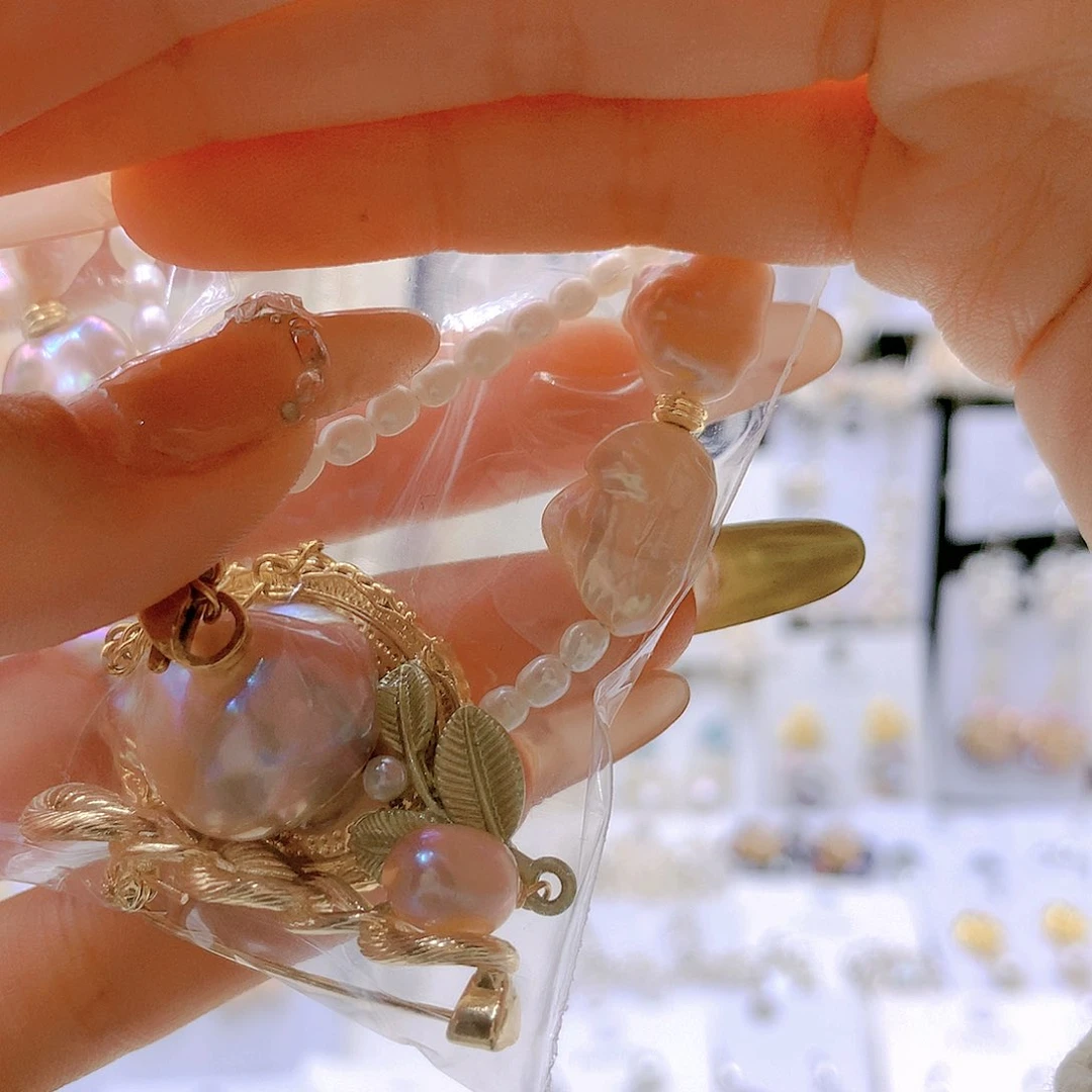 银S925镶嵌耳饰淡水珍珠天**翼