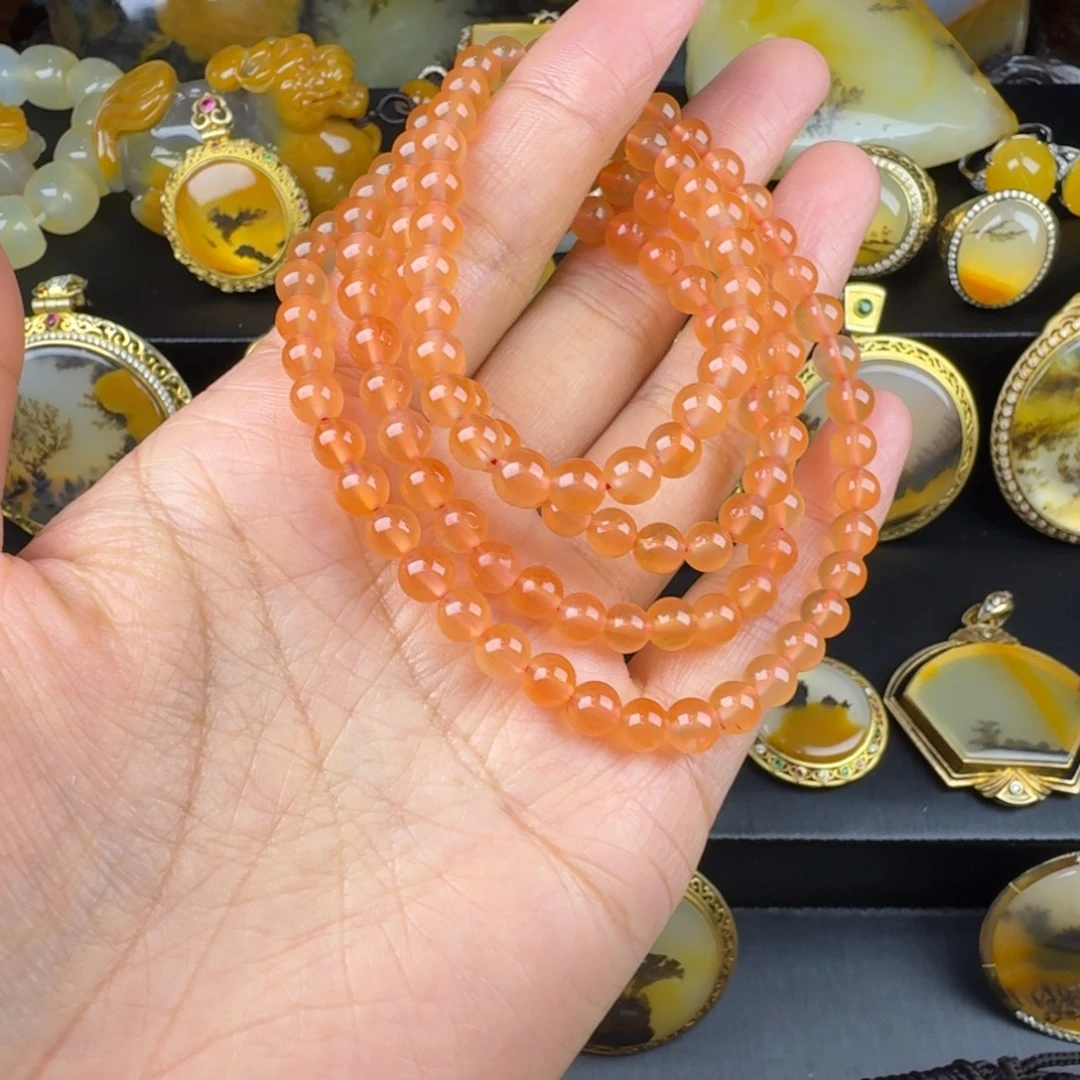 石英质玉（黄龙玉）未镶嵌手链