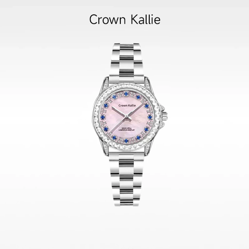 Crown Kallie【冰心女神】云粉贝母系列周年全自动女士腕表ck8153