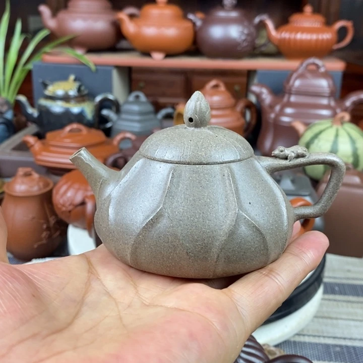 紫砂茶壶莲瓢130cc原矿蟹売青紫砂双十一特价