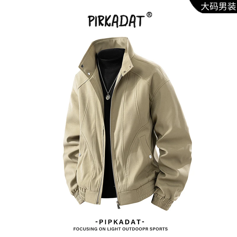 Pirkadat秋季新款立领工装夹克男日系复古潮流休闲宽松百搭外套男