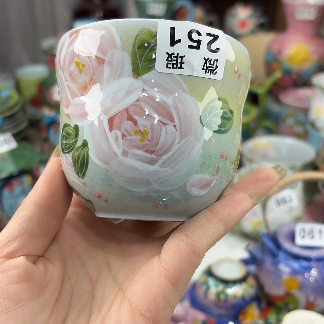 瓷片景德镇手绘高温釉下彩陶瓷茶具