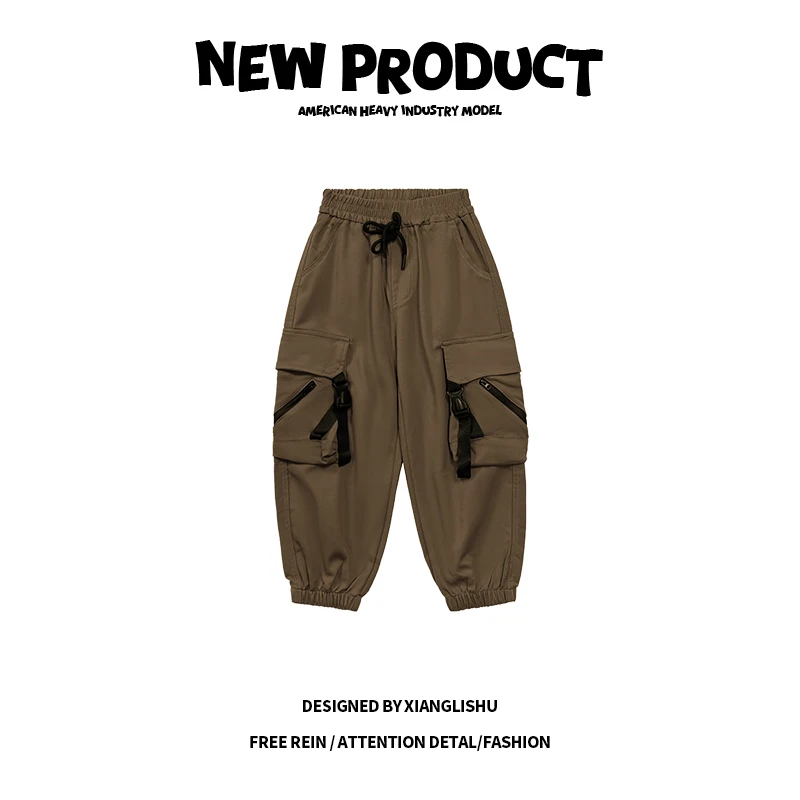 男童裤子薄款秋季2025新款中大童装工装休闲裤春秋儿童束脚运动裤