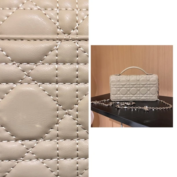 【白白家】藤格纹D家lady系列手柄链条包单肩斜挎包