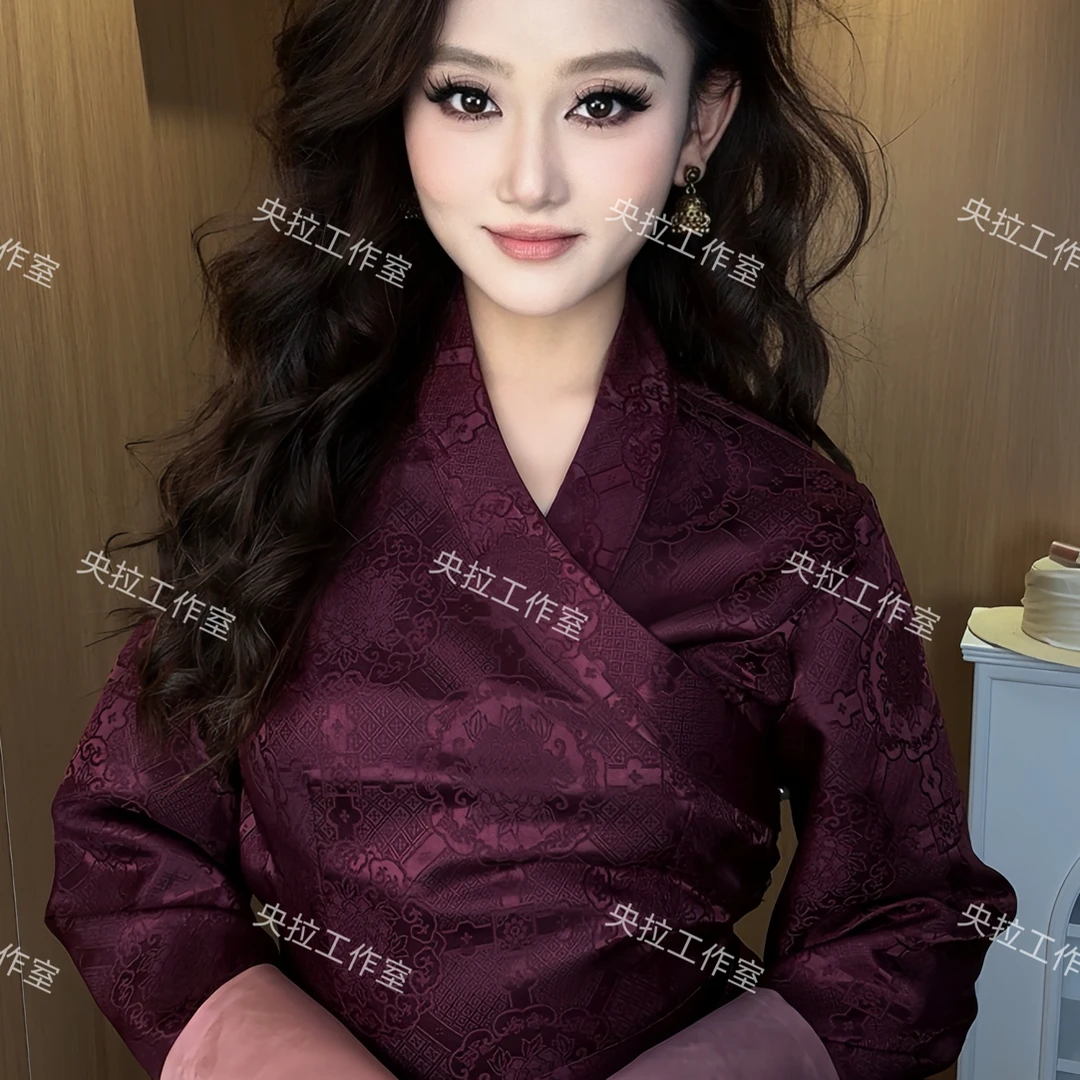 【央拉】V领摹本气质百搭西藏服（送印度风耳环）