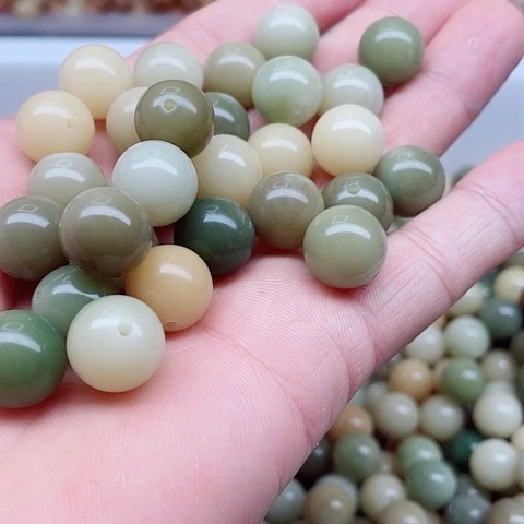 吊坠白玉菩提13精品冰料多宝圆60颗