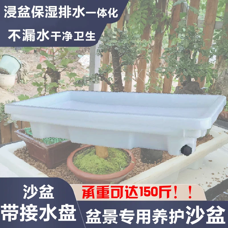 盆景专用养护沙盆浸盆保湿排水一体多功能盆栽养护台沙盘带接水盘