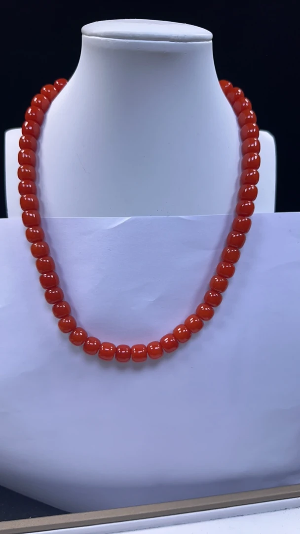 柿子红桶珠10mm项链发一条K35