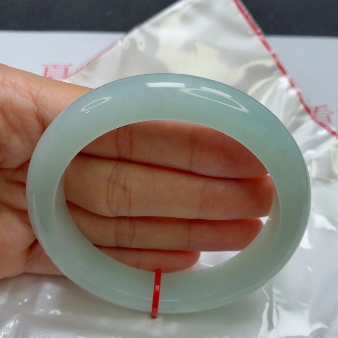 未镶嵌手镯翡翠老坑60圈冰川蓝起胶007