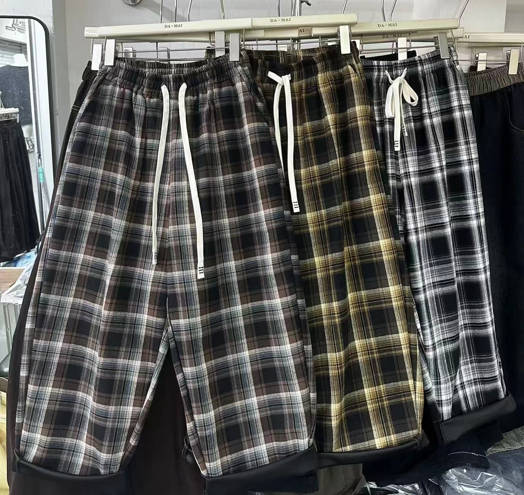 叨叨推荐款#DM#25609#复古格子裤 FL