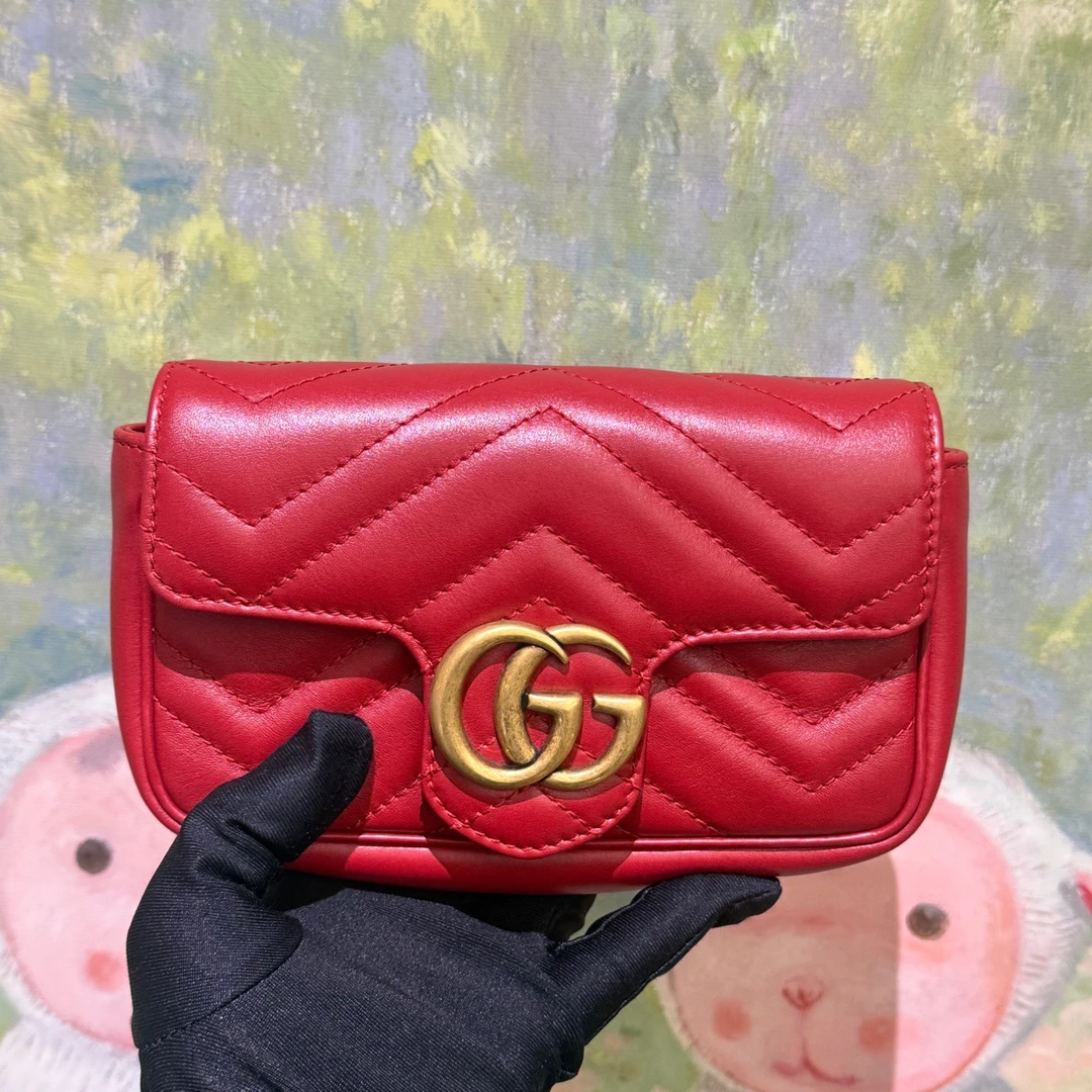 99新 GUCCI/古驰 18780413/KIKIFIFI/红金迷你马蒙