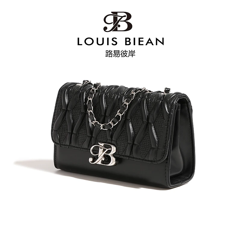 【工厂直销】2025新款路易彼岸新款单肩斜挎包小包9915黑色