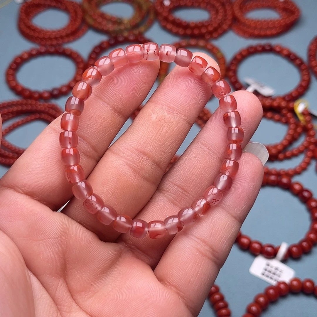 南红玛瑙未镶嵌手链直切卡6