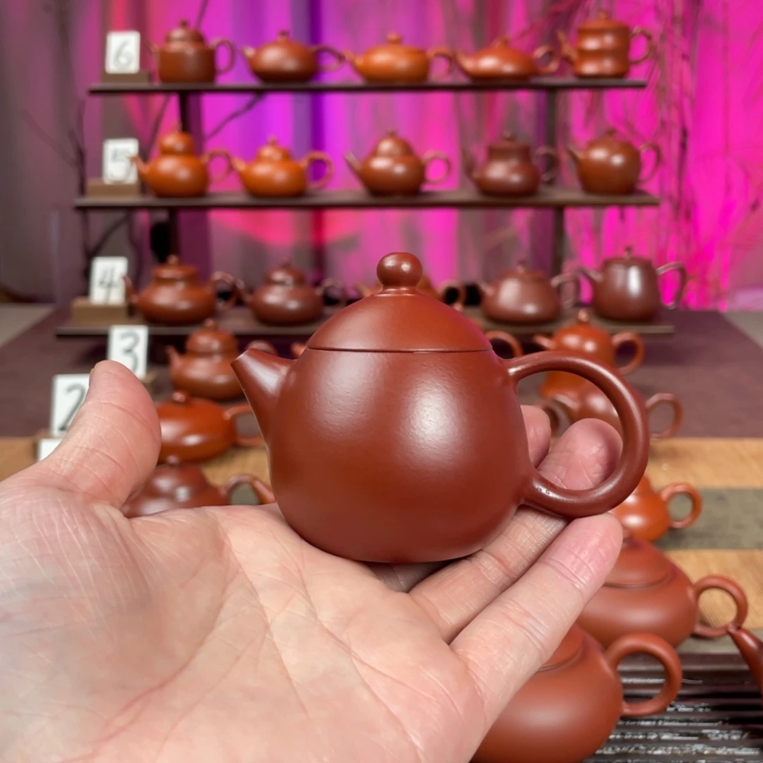 叶****茶壶紫砂朱泥龙蛋70cc