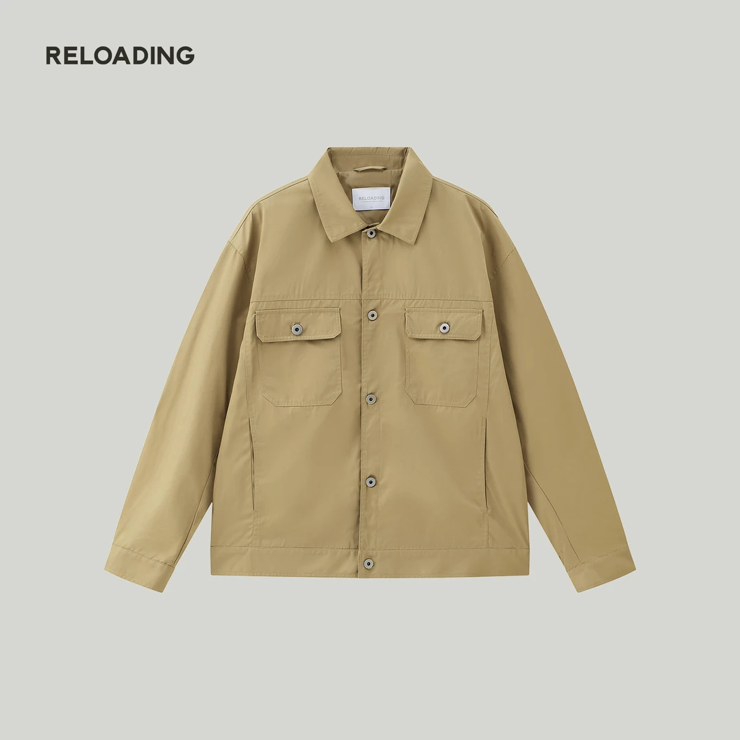 【秋季焕新】Reloading 细斜纹耐磨梭织面料经典复古工字扣工装夹克
