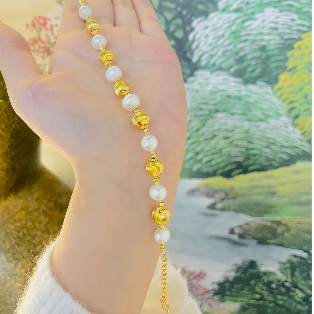 IBELOVE 足金999 5D精品工艺珠光宝气黄金手链（430/300）J1