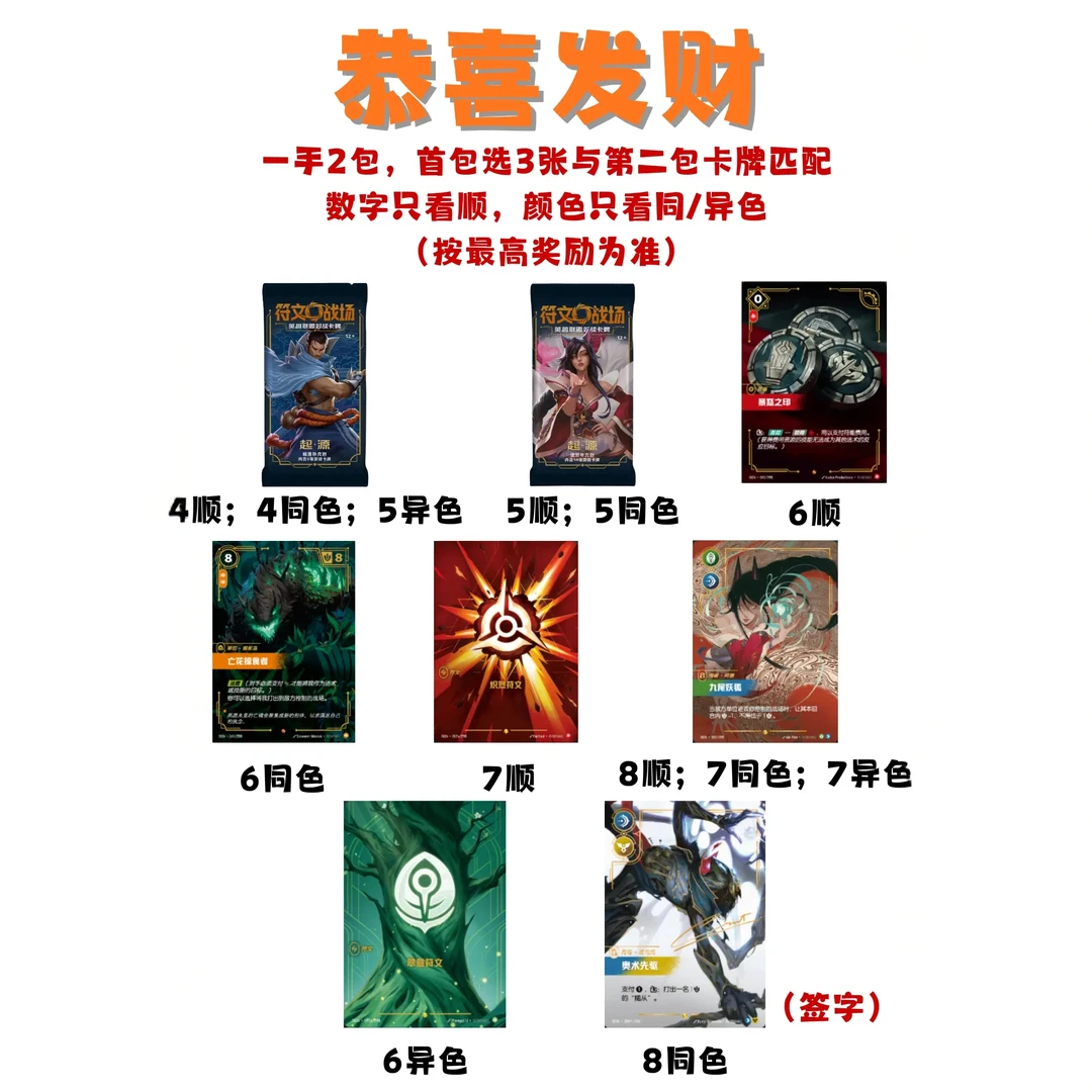 【恭喜发财】符文战场英雄联盟标准补充包-5张装（卡牌盲盒代拆）