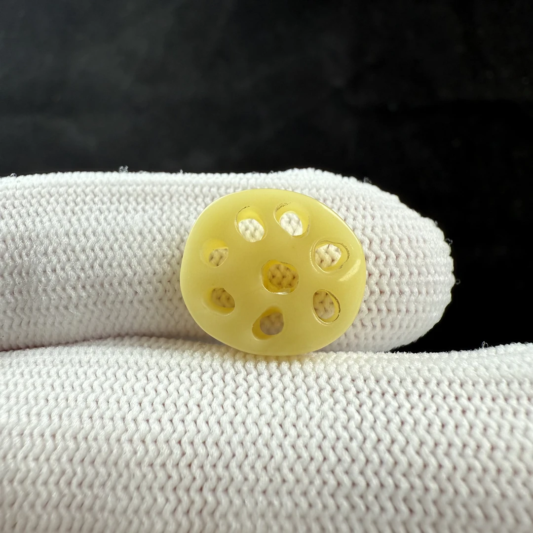 D5120天然原矿蜜蜡 特价藕片 13.4*15mm支持复检假一罚十