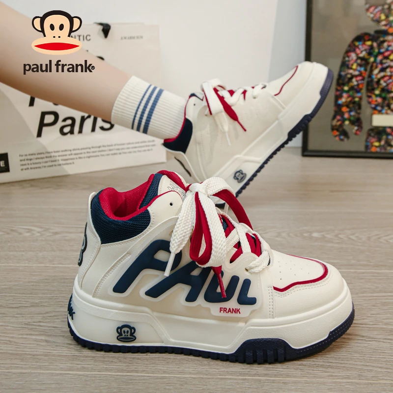 大嘴猴男女鞋高帮鞋红色板鞋2025秋冬新款时尚休闲运动鞋厚底潮鞋