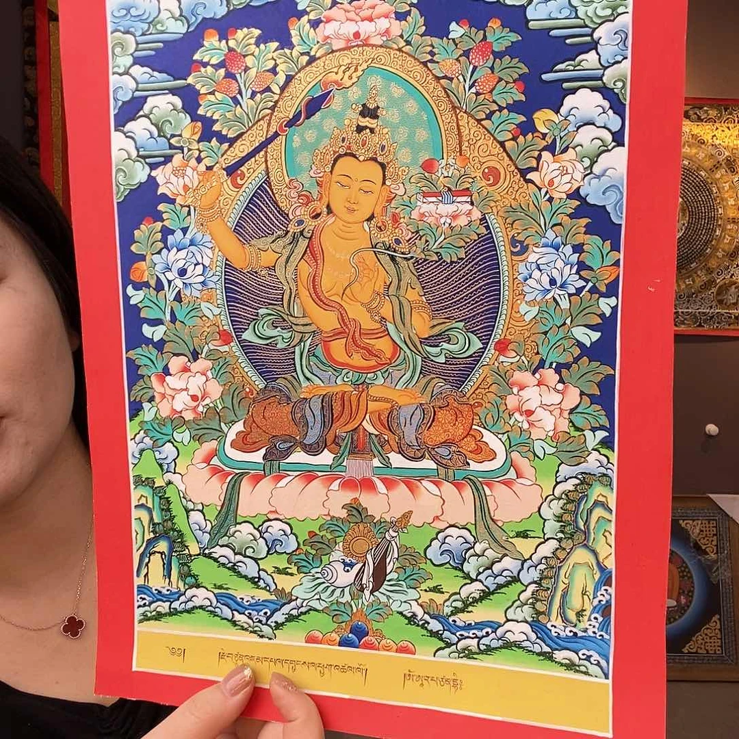 装裱画英*尼泊尔手绘唐卡画芯
