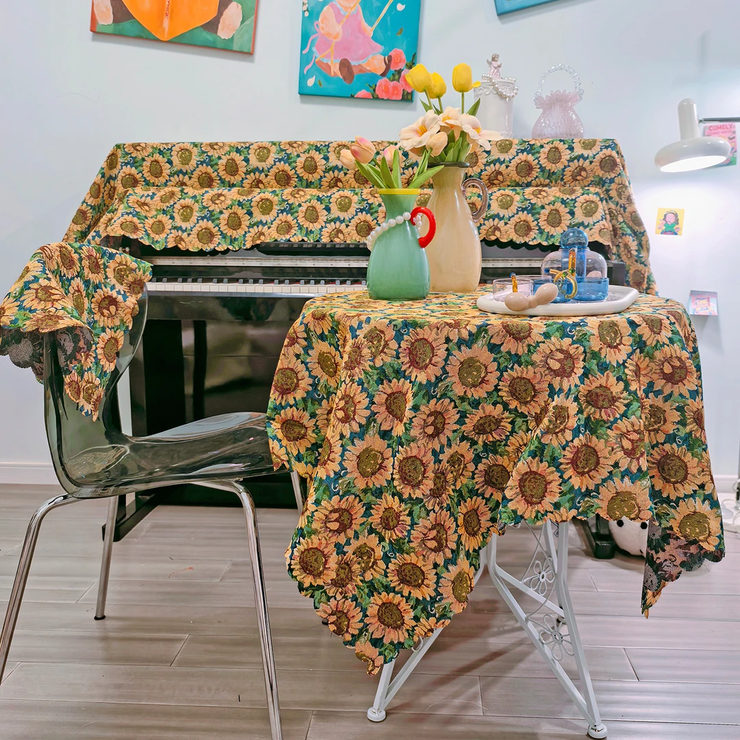 新中式环保亚麻棉茶桌茶台桌垫户外露营装饰布加厚餐垫会议桌桌巾