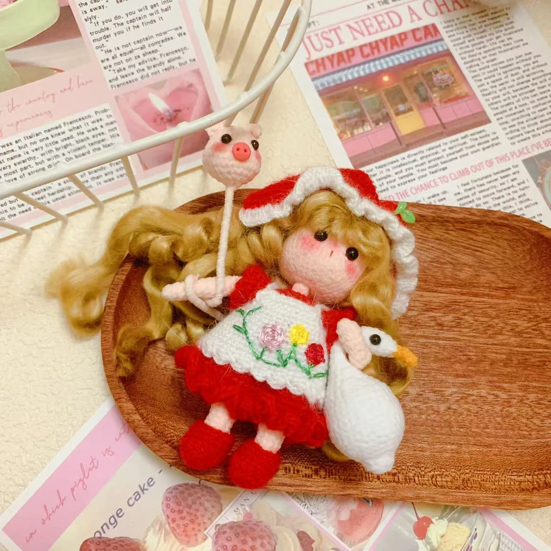 高货棒针微钩手工制作钩针娃娃