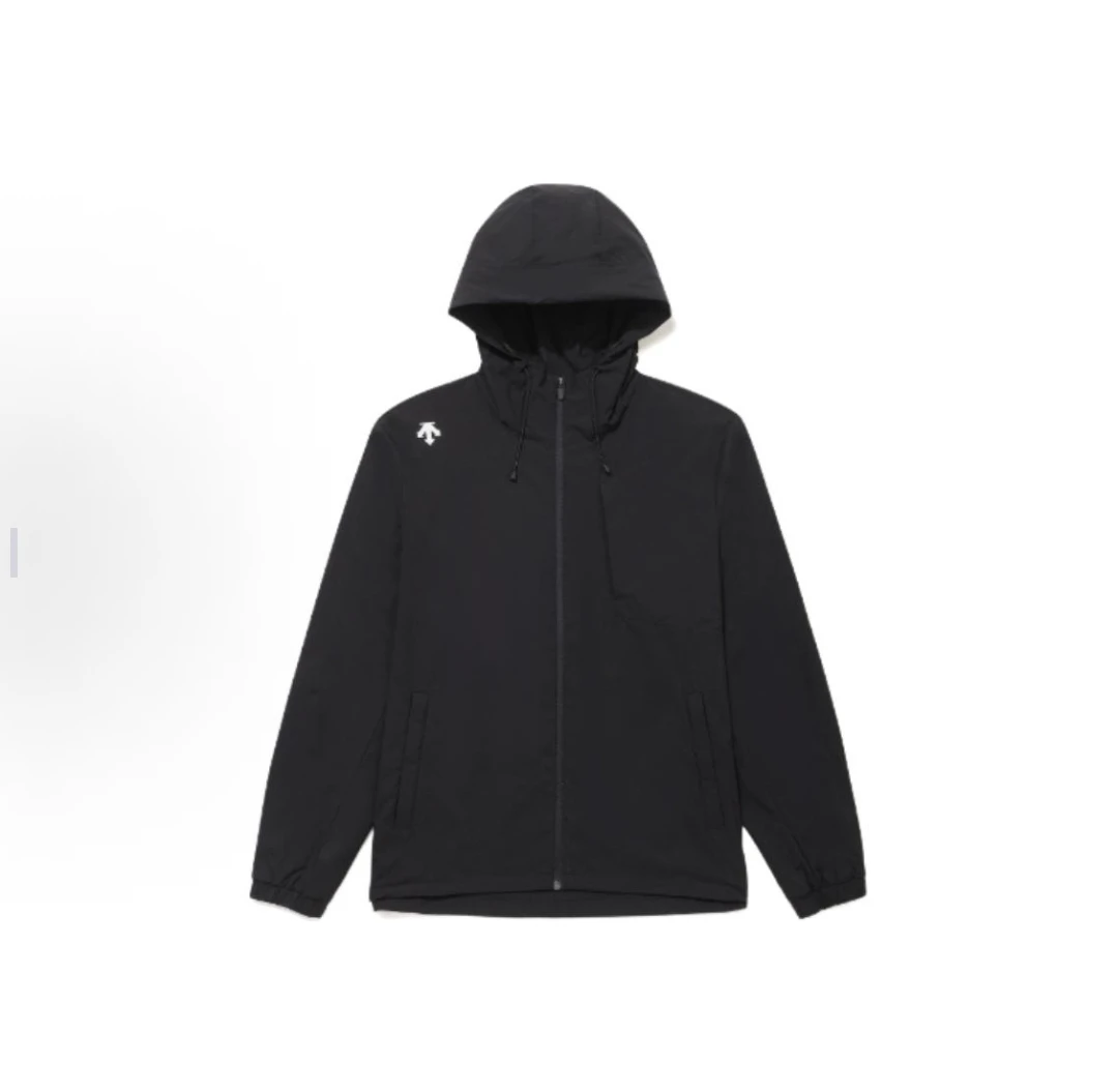 DESCENTE/迪桑特徽标连帽拉链宽松夹克冲锋衣外套UWB71