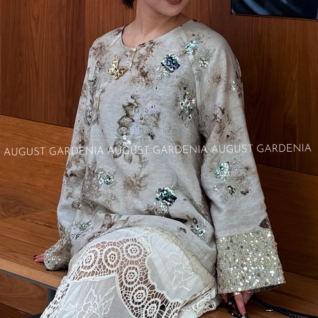 印度丝金蝶刺绣上衣