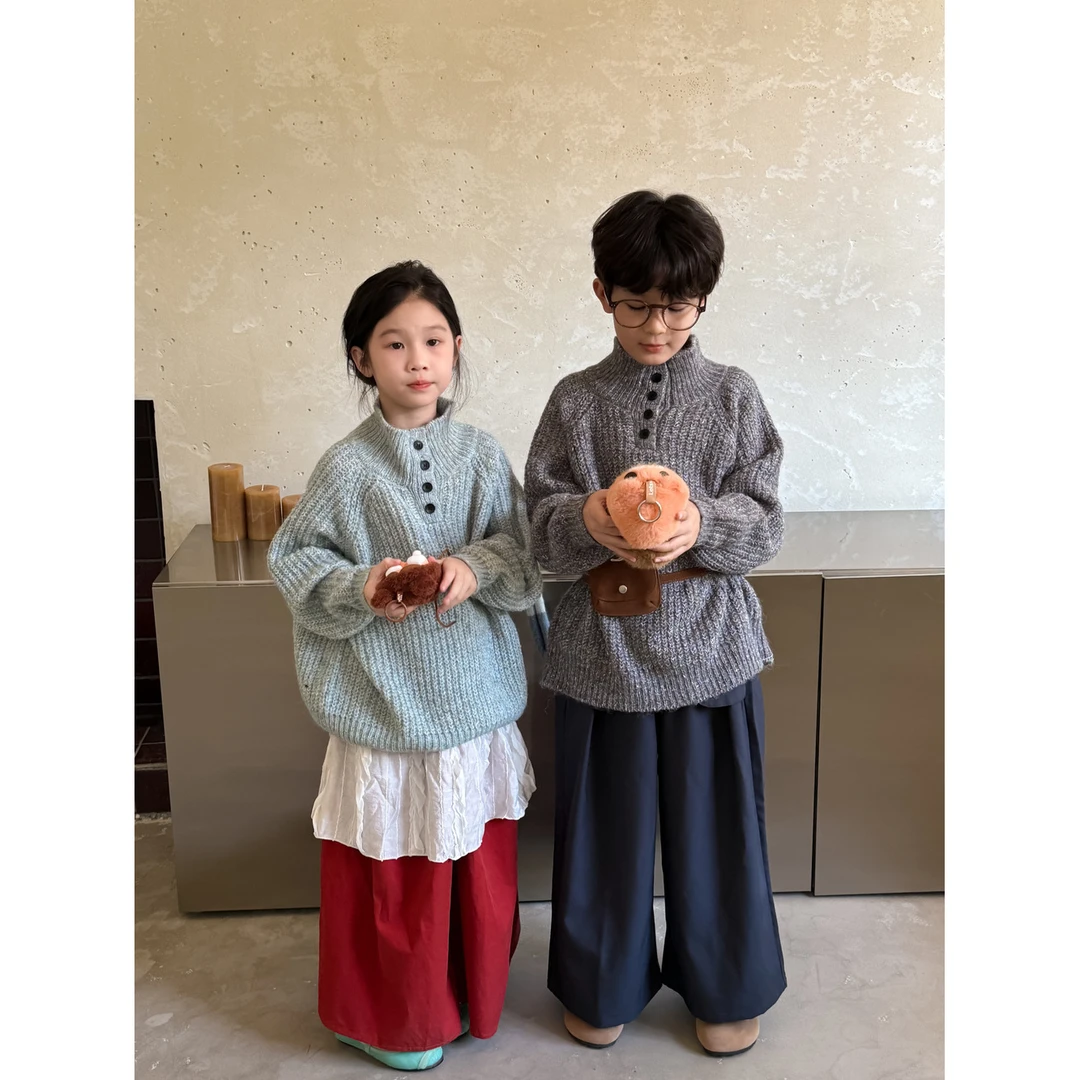 洋气百搭童装韩版春秋秋冬上衣儿童针织衫小童秋装宝宝毛衣长袖开
