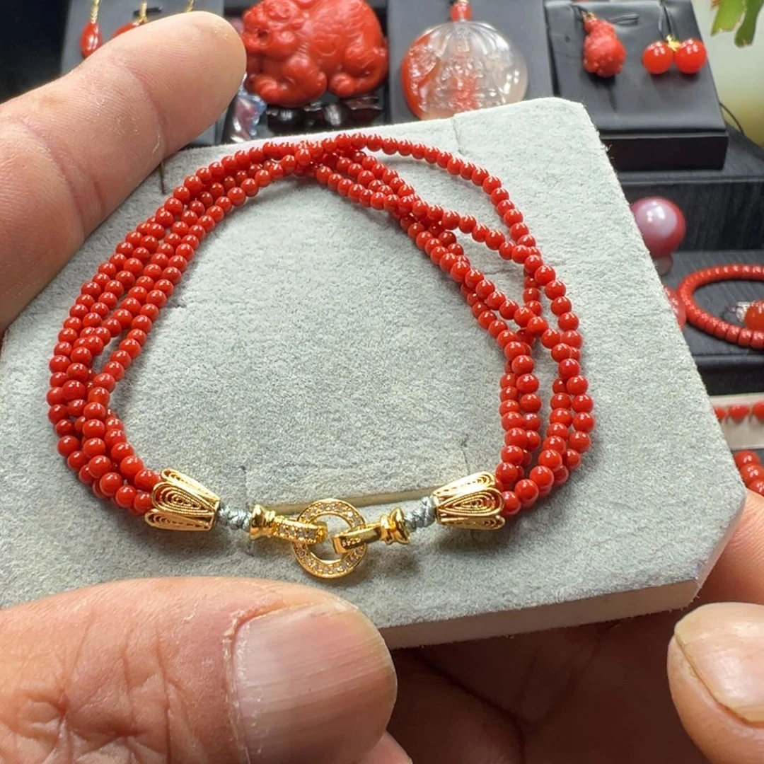 南红玛瑙天然原矿单圈银S925镶嵌