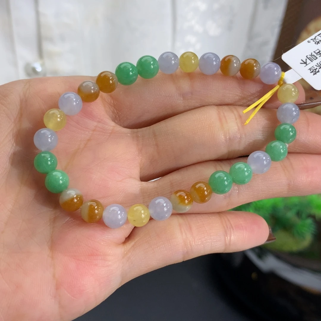 未镶嵌手链翡翠卡6细润多宝手串
