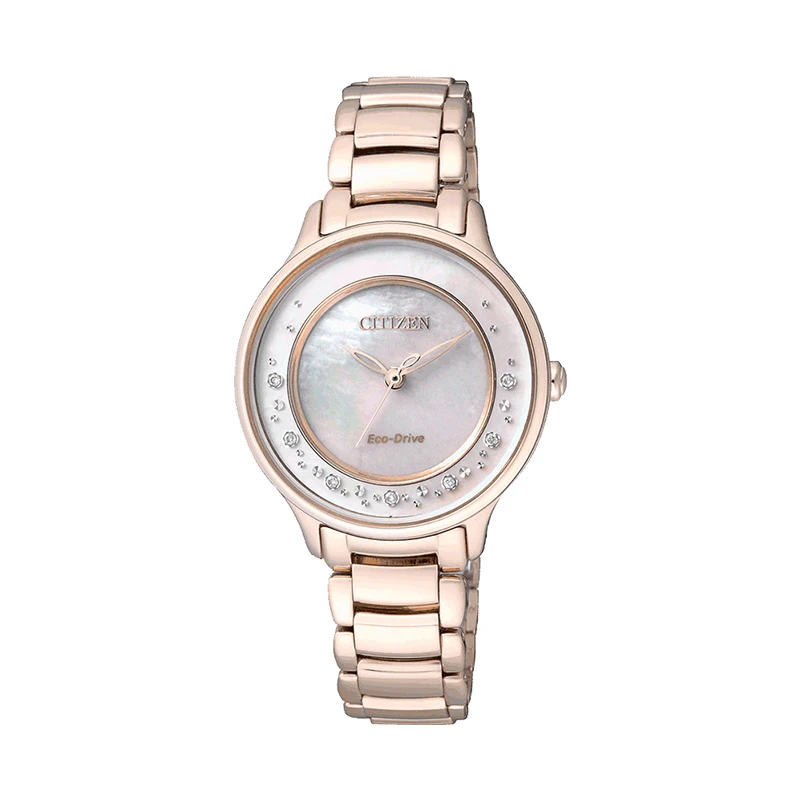 Citizen/西铁城女士光动能手表镶钻优雅腕表时尚简约EM0382-51D