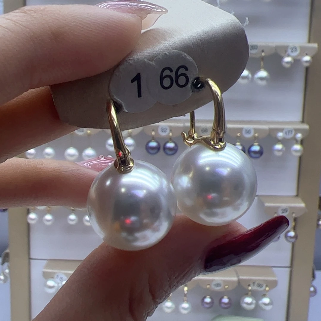 淡水珍珠耳饰18K金镶嵌