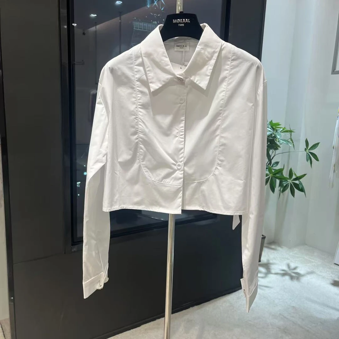 衬衫上衣衬衣长袖白色时尚女士女装FH201