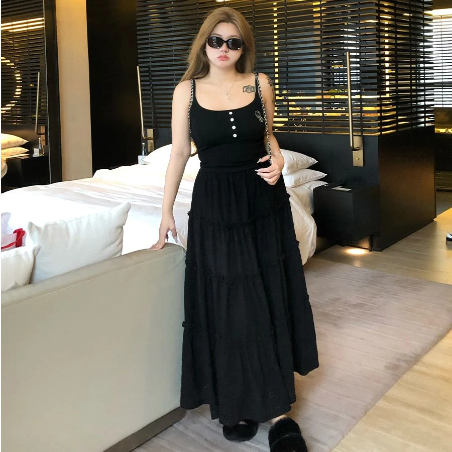 清清-【梨花黛雪】高腰显瘦新款镂空花中长款女蛋糕裙A243S0129