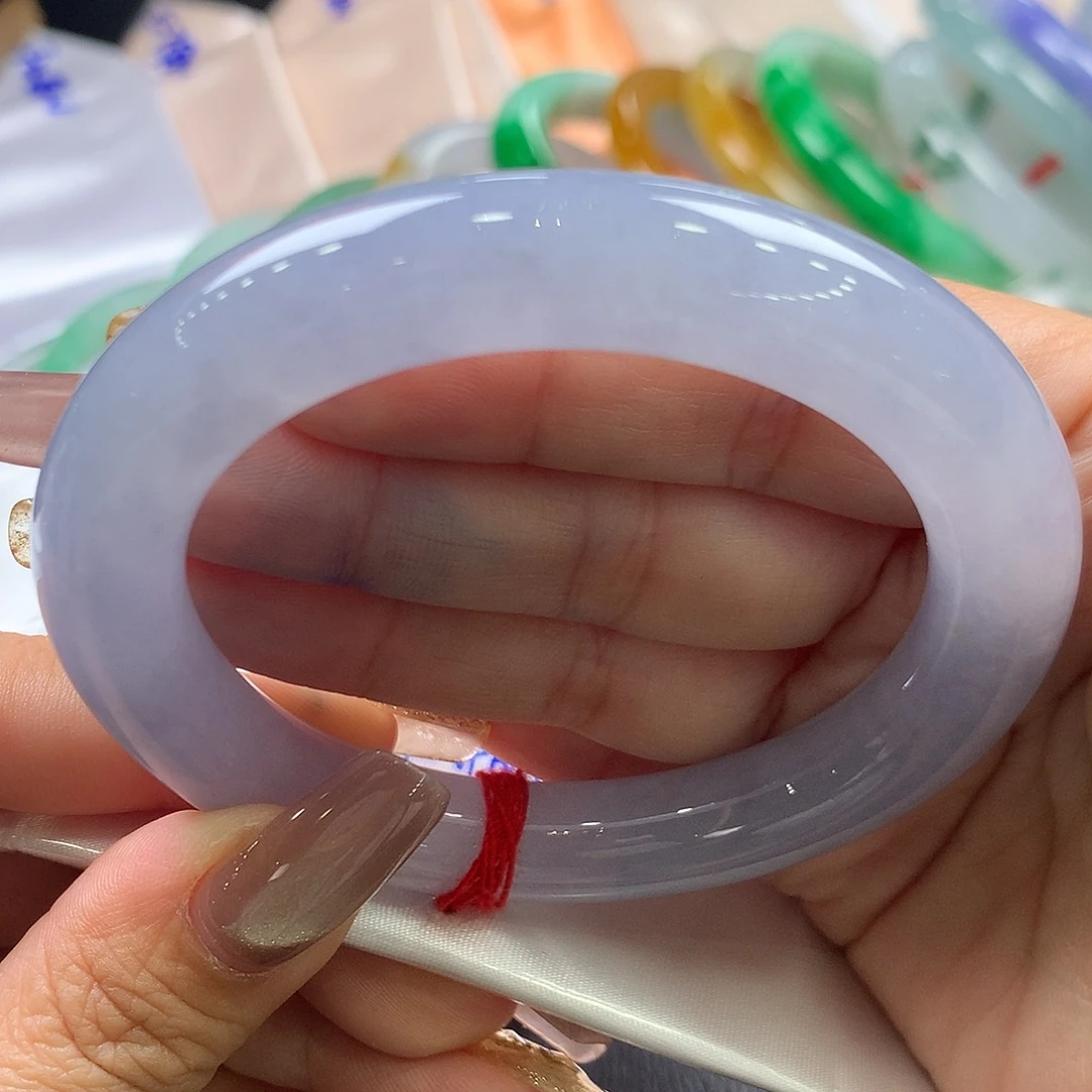 翡翠未镶嵌手镯55圆条