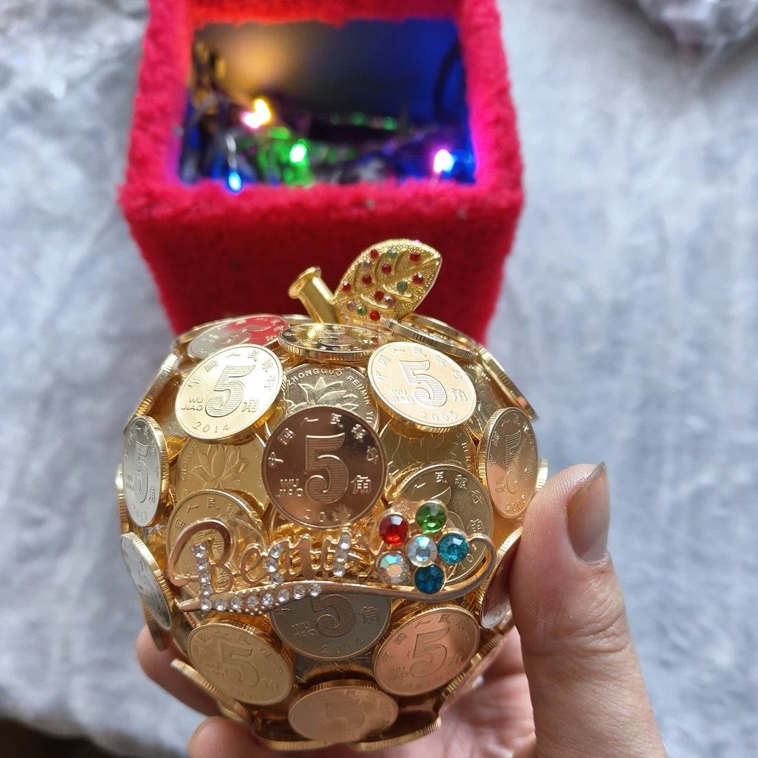 平安夜硬币苹果diy手工材料包全套金色平安果圣诞节礼物