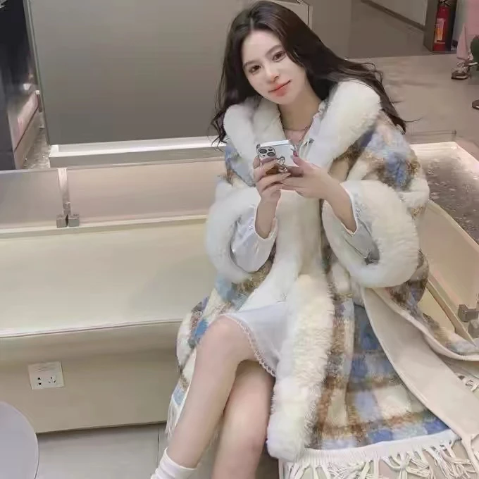 春季新品加厚披肩休闲外套韩版修身披肩女送妈妈好看