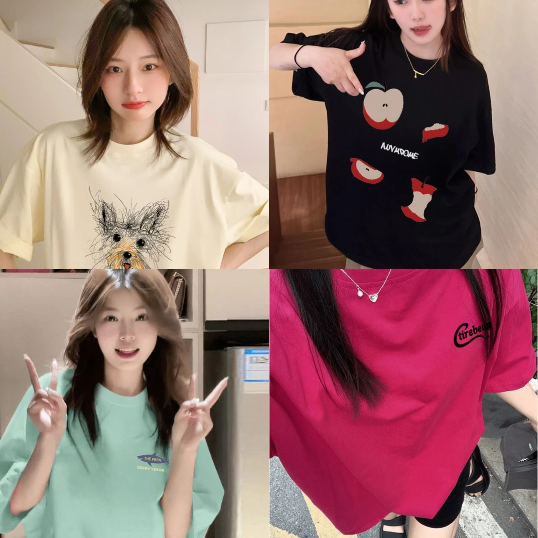 PRPN潮牌夏季新款纯棉短袖T恤百搭休闲宽松小众印花上衣男女同款