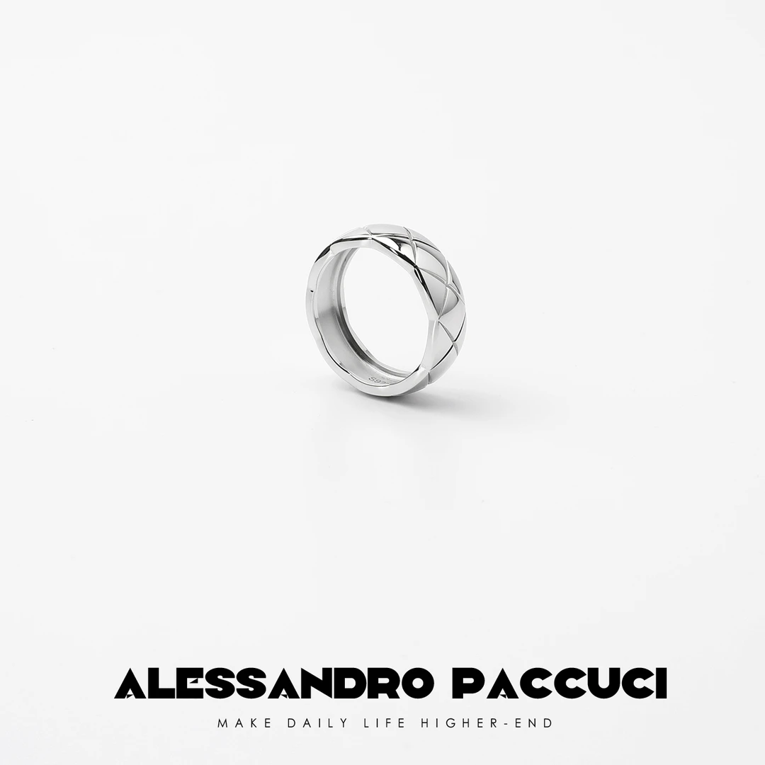 合金戒指 AP 合金戒指 洛哥21098X设计感菱格简约指环