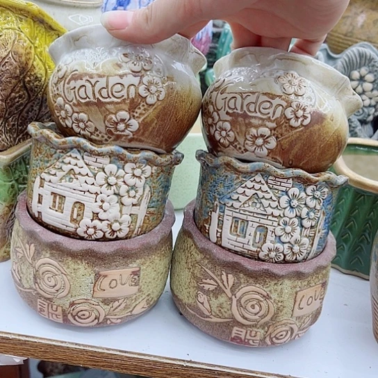 多肉绿植陶瓷花盆9.9包邮