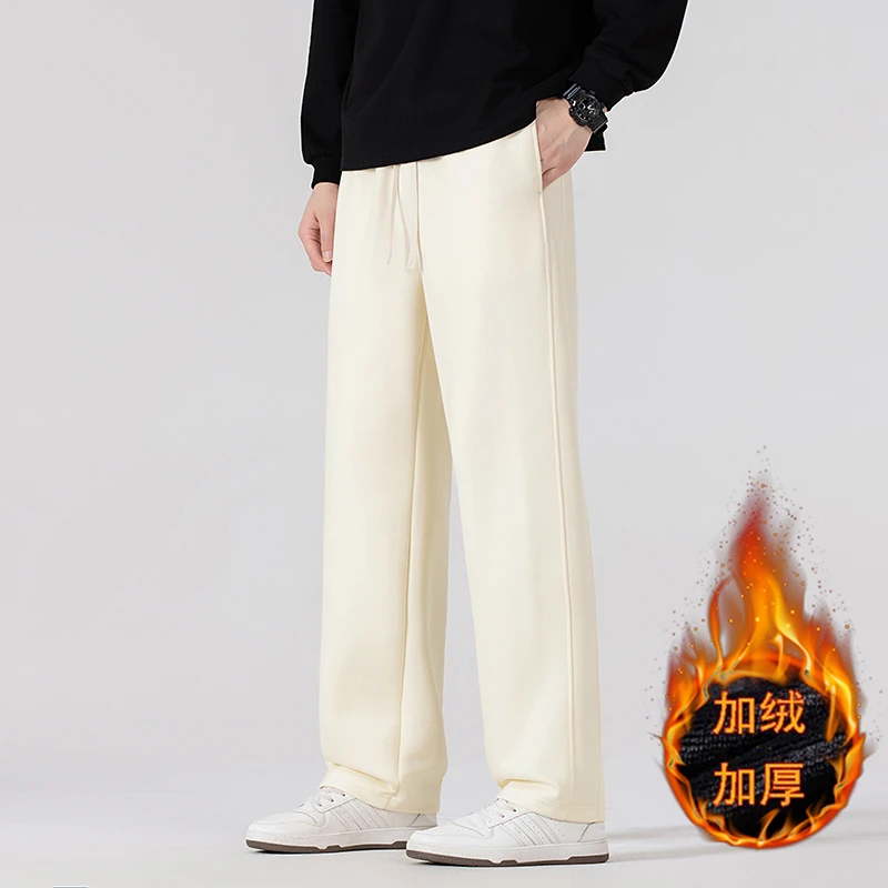 裤子痞帅弹力休闲裤长裤百搭男阔腿裤加厚休闲裤秋季