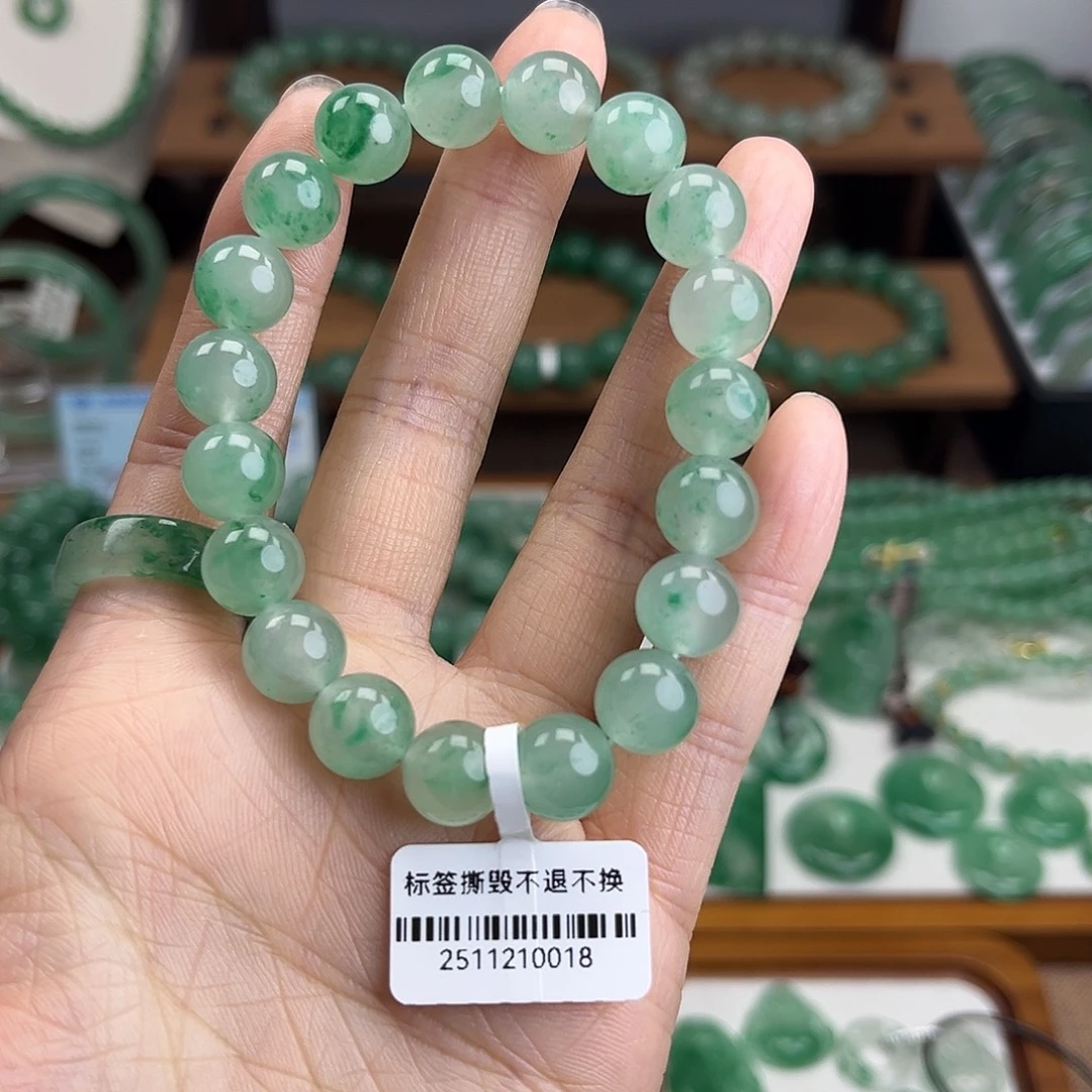 石英质玉（非洲翠）未镶嵌手串卡10➕